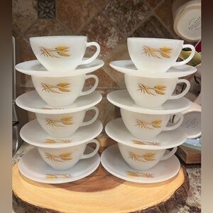 Fire King Tea Cups and Saucers
